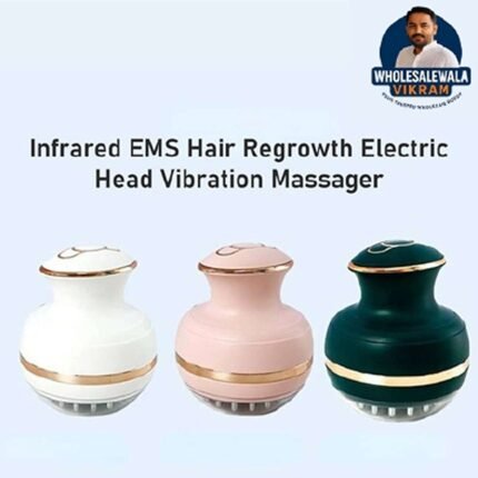 AS-Follica Infrared EMS Hair Regrowth Electric Head Vibration Massager Liquid Import Hair Comb for Scalp Care Hair (Pink)