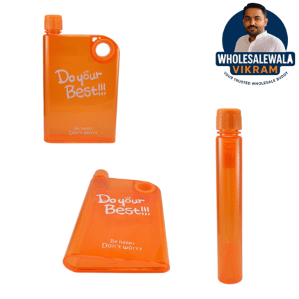 Plastic Notebook Style Flat Ultra Slim Portable Water Bottle